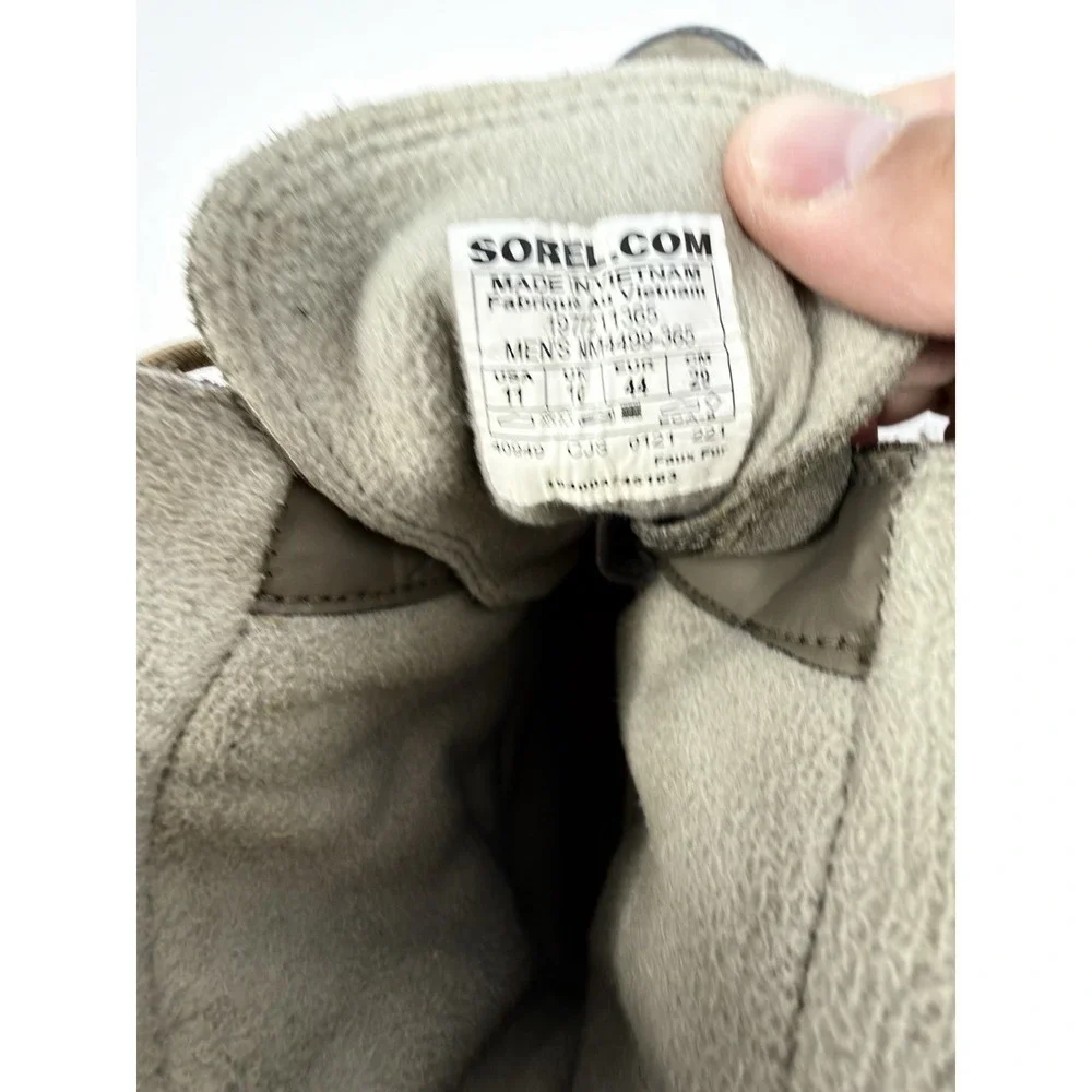 Sorel‎ Explorer Waterproof Boots Men's 11 Suede Winter Hiking Sage Green NM4499